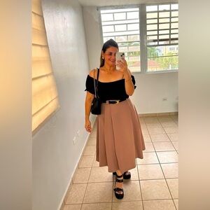 Zara, Midi Skirt, Beige, Size XL